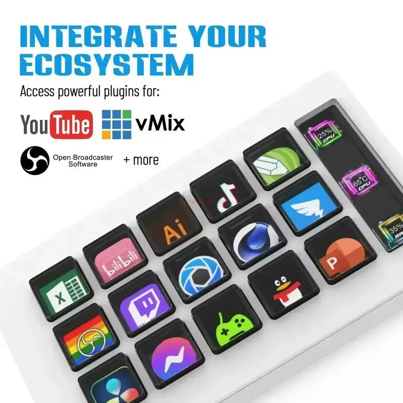 Stream Deck alternativo con 15 botones - Perfecto para pequeños streamers